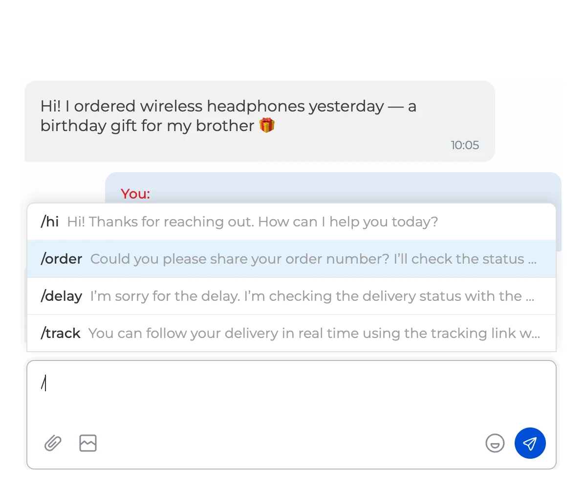 Dialong in the Creatio communication panel: Reply templates